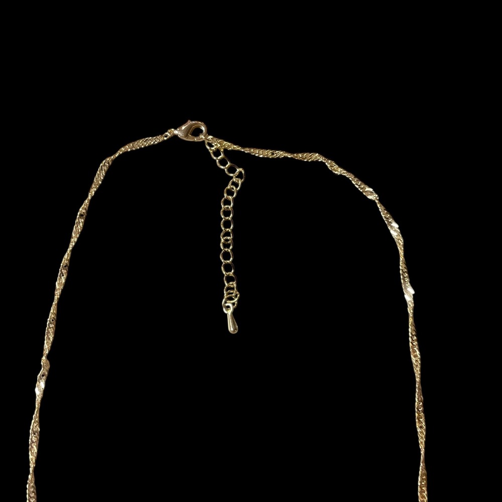 14 K Gold Plated Twist Chain Necklace Dainty Layering Adjustable Clasp 18" - Picture 4 of 6